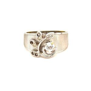 18K HGE Cz Flower Ring